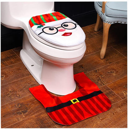 Combo Navideño de Alfombra + Cobertor de Inodoro | 2 Combos x 1