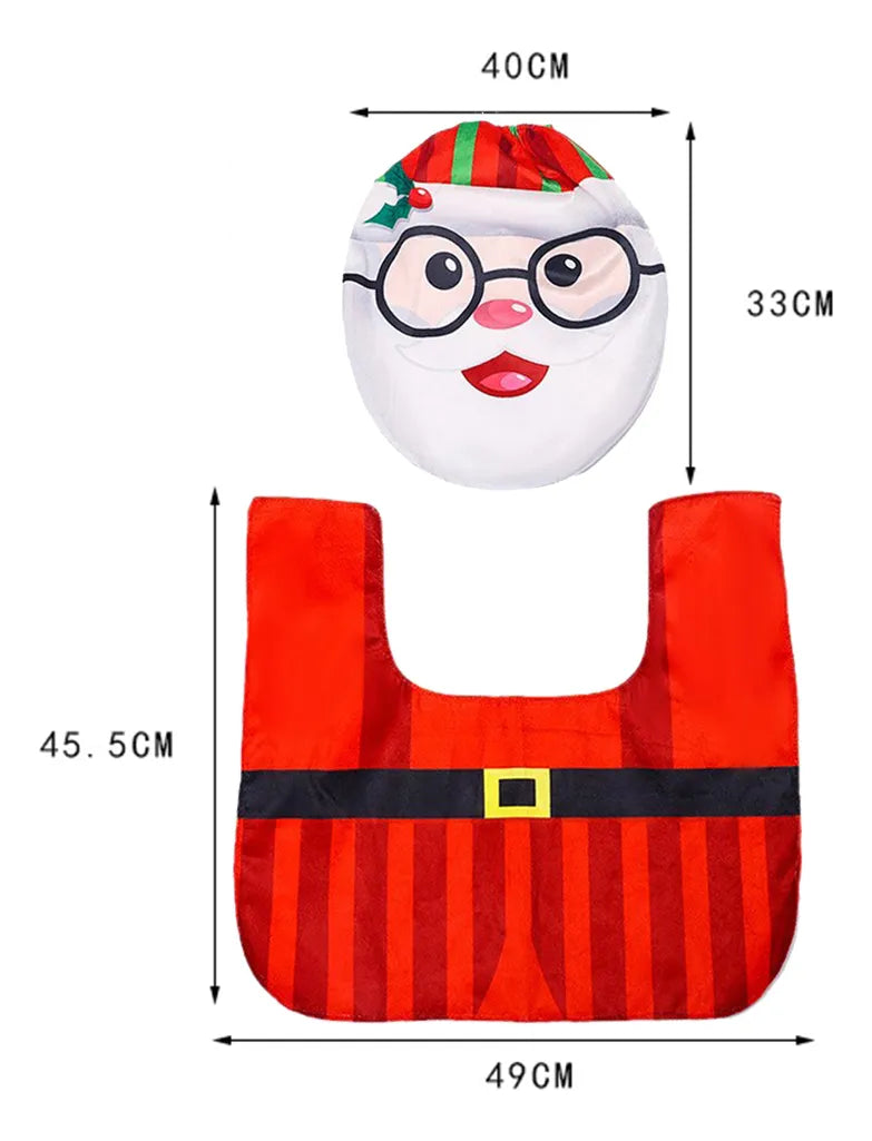 Combo Navideño de Alfombra + Cobertor de Inodoro | 2 Combos x 1
