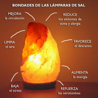 Lámpara de Sal del Himalaya - Luz que calma, aire que sana