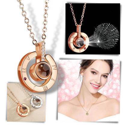 Collar Mágico - Te Amo En 100 Idiomas + Caja de Rosa